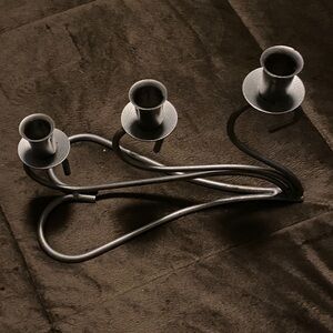 Elegant Silver Metal Candle Holder